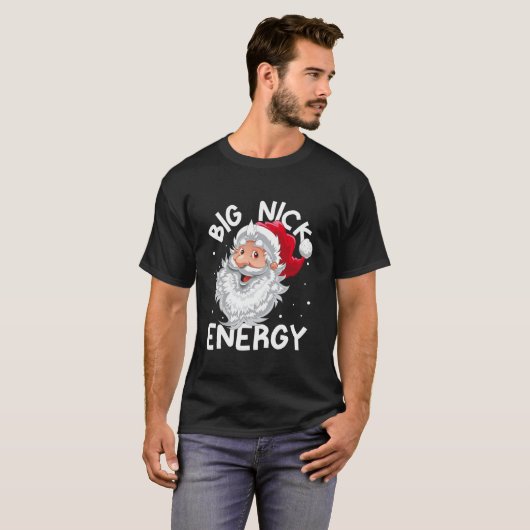 ビッグニックエナジークリスマスサンタクリスマスメンズおもしろい Tシャツ (正面フル)