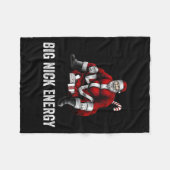 ビッグニックエネルギーおもしろいサンタクリスマス3 フリースブランケット (正面(横))