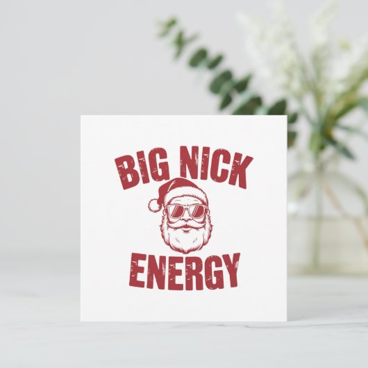 ビッグニックエネルギーの面白いサンタの失礼なクリスマスジョーク シーズンカード (スタンド正面)