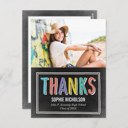 ビッグニュース卒業ありがとうポストカード ポストカード (正面/裏面)