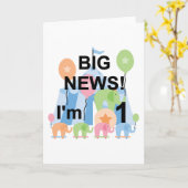 ビッグニュースCircus 1st誕生日Tシャツとギフト カード (黄色い花)