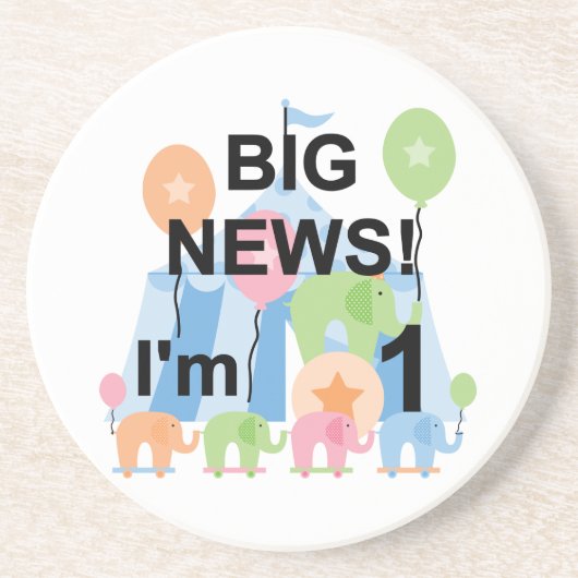 ビッグニュースCircus 1st誕生日Tシャツとギフト コースター (正面)