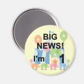 ビッグニュースCircus 1st誕生日Tシャツとギフト マグネット (正面/裏面)