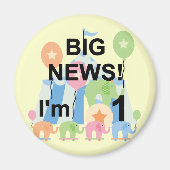 ビッグニュースCircus 1st誕生日Tシャツとギフト マグネット (正面)