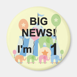 ビッグニュースCircus 1st誕生日Tシャツとギフト マグネット