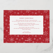 ビッグネームとニュースレター付きクリスマスカード 箔シーズンカード (裏面)