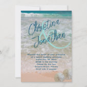 ビッグネームカジュアルズ結婚ターコイズシー招待状 招待状 (正面)