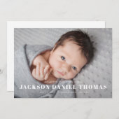 ビッグネームフルブリードフォト新生児 案内状 (正面/裏面)