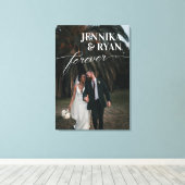 ビッグネームホワイトオーバーレイ結婚フォーエバーのフォトカンヴ キャンバスプリント (インサイチュ (ウッドフロア))