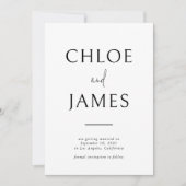 ビッグネームモダンタイポグラフィ白黒結婚の セーブザデート (正面)