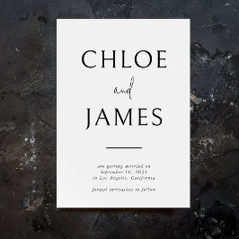 ビッグネームモダンタイポグラフィ白黒結婚の セーブザデート