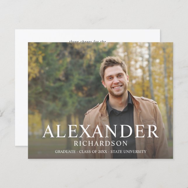 ビッグネームモダン写真卒業のお知らせ (正面/裏面)