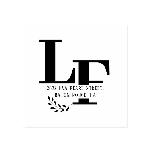 ビッグネーム葉イニシャルの結婚 ラバースタンプ (インプリント)