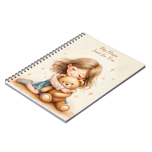 ビッグハグカワイガールハギングテディベア紙シート ノートブック (左側)