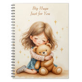 ビッグハグカワイガールハギングテディベア紙シート ノートブック (正面)