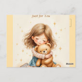 ビッグハグカワイガールハギングテディベア紙シート ポストカード (裏面)