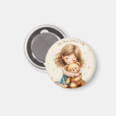 ビッグハグカワイガールハギングテディベア紙シート マグネット (正面/裏面)