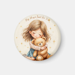 ビッグハグカワイガールハギングテディベア紙シート マグネット