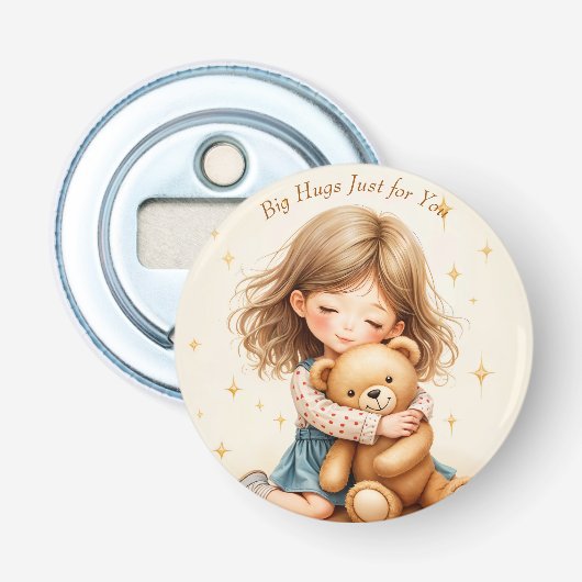 ビッグハグカワイガールハギングテディベア紙シート 栓抜き (正面)