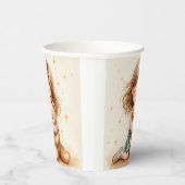 ビッグハグ – 可愛い女の子ハギングテディベア 紙コップ (右)