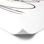 ビッグハットの女の子 – ミニマリストのラインアート ポスター (角)