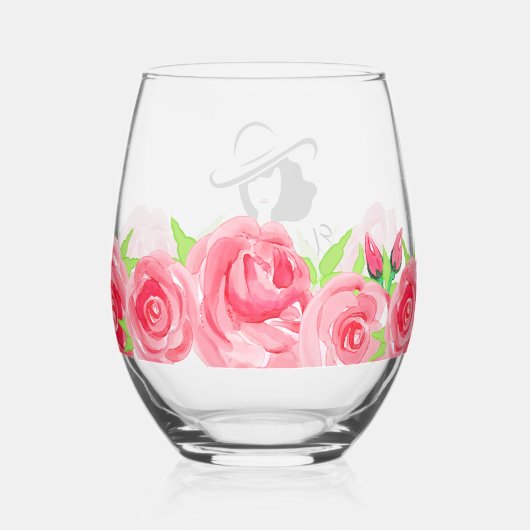 ビッグハットレディバラブライダルシャワー ステムなしワイングラス (裏面)