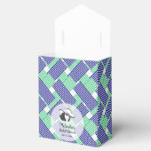 ビッグハット ブライダルシャワー ネイビーグリーン ストライプ テント フェイバーボックス (オープン)