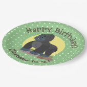 ビッグハッピーゴリラ漫画イラストレーション ペーパープレート (アングル)