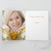 ビッグハッピーマザーズデイバラ金ゴールドハート写真2 カード (内部)