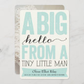 ビッグハローリトルマン男の赤ちゃん誕生のお知らせ 案内状 (正面/裏面)