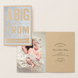 ビッグハローリトルマン男の赤ちゃん誕生のお知らせ 箔カード