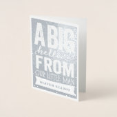 ビッグハローリトルマン男の赤ちゃん誕生のお知らせ 箔カード (正面)