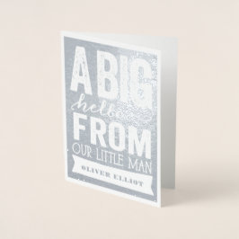 ビッグハローリトルマン男の赤ちゃん誕生のお知らせ 箔カード