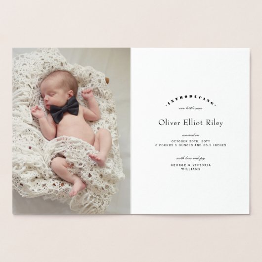 ビッグハローリトルマン男の赤ちゃん誕生のお知らせ 箔カード (内部)