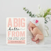 ビッグハローリトルレディーベビーガール誕生のお知らせ 案内状 (スタンド正面)