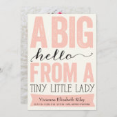 ビッグハローリトルレディーベビーガール誕生のお知らせ 案内状 (正面/裏面)