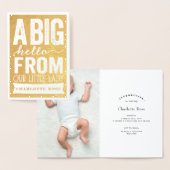 ビッグハローリトルレディーベビーガール誕生のお知らせ 箔カード (ディスプレー)