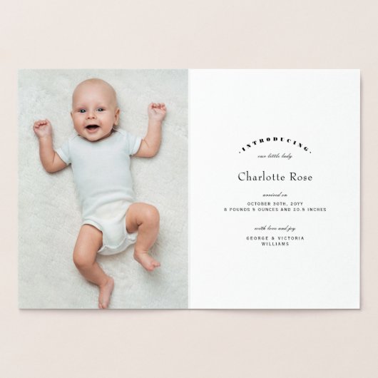 ビッグハローリトルレディーベビーガール誕生のお知らせ 箔カード (内部)