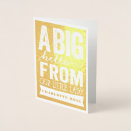 ビッグハローリトルレディーベビーガール誕生のお知らせ 箔カード
