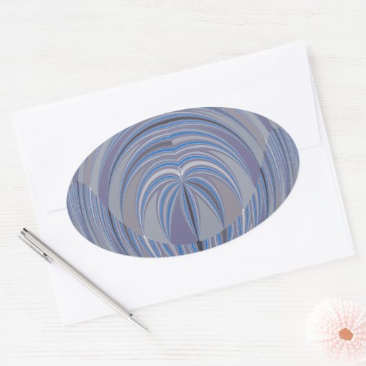 ビッグハートシームレスデザイン 楕円形シール (封筒)