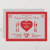 ビッグハート婚約ディナーパーティの招待状 招待状 (正面/裏面)