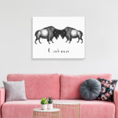 ビッグバイソンバッファローサンダー_コーブ キャンバスプリント (インサイチュ (リビング))