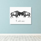 ビッグバイソンバッファローサンダー_コーブ キャンバスプリント (インサイチュ (ウッドフロア))