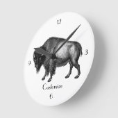 ビッグバイソンバッファローサンダー_コーブ ラウンド壁時計 (傾斜)