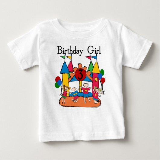 ビッグバウンスガール3rd誕生日Tシャツとギフト ベビーTシャツ (正面)