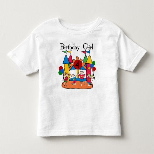 ビッグバウンスガール4th誕生日Tシャツ&ギフト トドラーTシャツ (正面)