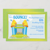 ビッグバウンスハウス誕生日パーティーの招待 招待状 (正面/裏面)