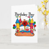 ビッグバウンスボーイ4th誕生日Tシャツとギフト カード (黄色い花)