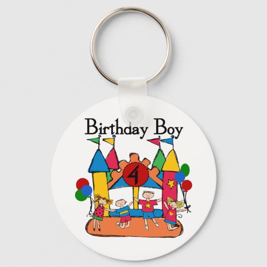 ビッグバウンスボーイ4th誕生日Tシャツとギフト キーホルダー (正面)