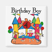 ビッグバウンスボーイ4th誕生日Tシャツとギフト マグネット (正面)